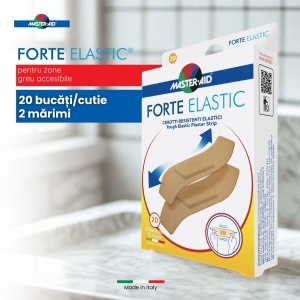Plasturi rezistenți din pânză Forte Elastic Master-Aid, 2 mărimi, 20 bucăți