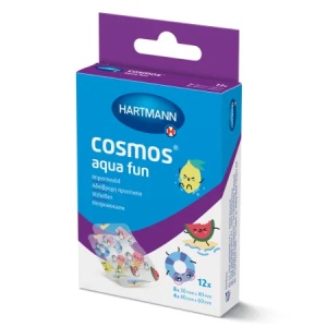 Plasturi Rezistenti la Apa Aqua Fun Cosmos, 12 bucati – Hartmann
