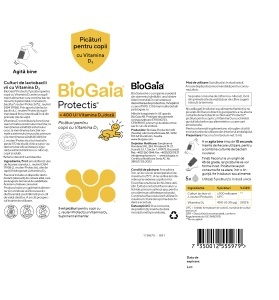 Protectis picaturi cu vitamina D3 pentru copii, 5ml, BioGaia - Img 3