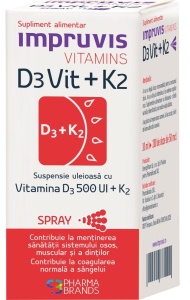 Spray cu Vitamina D3 + K2 Impruvis D3Vit, 10 ml, Pharma Brands - Img 2