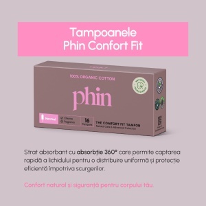Tampoane din bumbac organic, 16 bucăți, Phin - Img 5