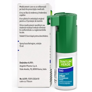 Tantum Verde Duo Spray Bucofaringian 1,5 mg/ml + 5 mg/ml, 15 ml, Angelini - Img 2