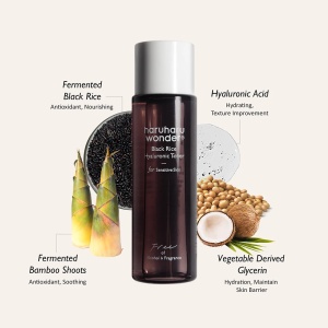 Toner hidratant pentru piele sensibilă fără alcool și parfum Haruharu Wonder Black Rice, 30 ml - Img 2