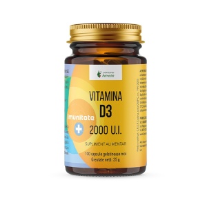 Vitamina D3 2000 UI, 100 capsule moi, Remedia
