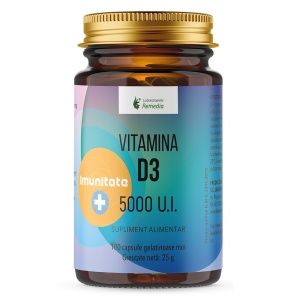 Vitamina D3 5000 UI, 100 capsule, Remedia