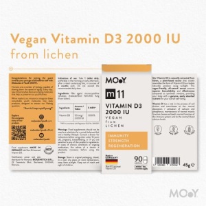 Vitamina D3 vegana m11, 2000 IU, 90 tablete, Molecules of Youth - Img 6