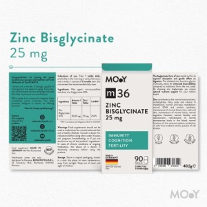 Zinc Bisglicinat m36, 25 mg, 90 tablete, Molecules of Youth - Img 6