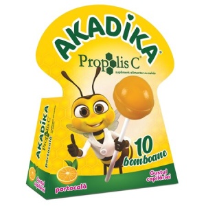 Akadika Propolis C cu portocală, 10 acadele, Fiterman