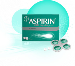 Aspirin, 500 mg, 20 drajeuri, Bayer