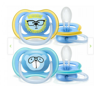 AVENT Suzete Ultra Air 18+luni deco zoo BAIETI x2 buc SCF349/14