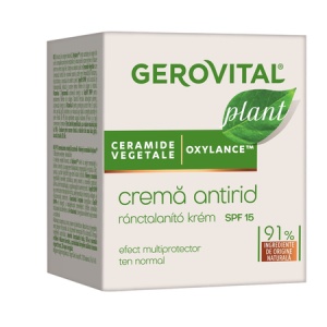 Cremă de față antirid cu protecție solara SPF 15 Plant, 50 ml, Gerovital