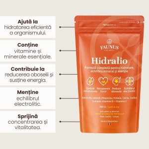 Faunus Plant Hidralio, pudră cu electroliți pentru hidratare și energie, 300g - Img 5