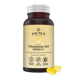 Faunus Vitamina D3 5000 UI, 30 Capsule - Img 1