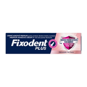 Fixodent Plus Food Barrier Fara Aroma - Adeziv pentru proteze dentare, 40g - Img 1