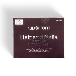 Hair & Nails Support Lipozomal pentru păr și unghii, 30 plicuri, Liporom - Img 2