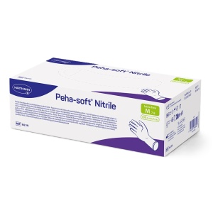 Hartmann Peha-Soft Mănuși din Nitril Nepudrate Albastre, Mărimea M, 100 bucăți