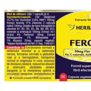 Herbagetica Feronix, pachet 2 x 60 capsule - Img 2