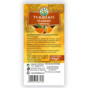 Herbavit Turmeric Pulbere, 100 g - Img 2