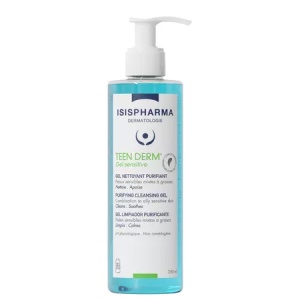 IsisPharma Teen Derm Gel Sensitive gel purifiant pentru ten sensibil, gras sau mixt, 250 ml