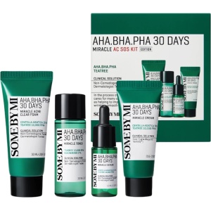 Kit pentru ten acneic AHA BHA PHA 30 Days Miracle, 4 produse, Some By Mi