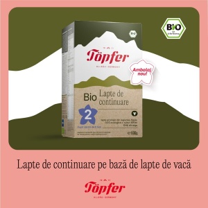 Lapte de continuare Bio 2, dupa 6 luni, 600 g, Topfer - Img 3