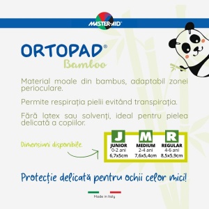 MASTER-AID Ocluzor copii ORTOPAD Alb Mediu 76x54 mm x 50 buc - Img 4