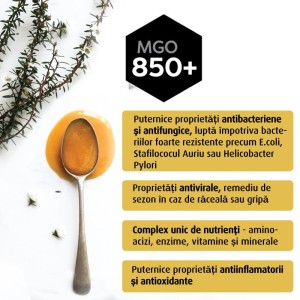 Miere de Manuka Melora, MGO 850+ (UMF 20) naturala, 250 g, Noua Zeelanda - Img 2