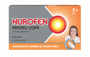 Nurofen pentru copii 2-6 ani, 125 mg, 10 supozitoare, Reckitt