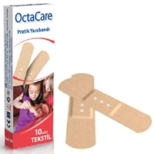 OctaCare Plasturi Prim Ajutor Textili 72 x 19 mm, 10 bucăți