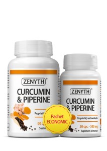 Pachet Curcumin & Piperine, 60+30 cps, zenyth