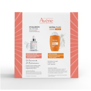 Pachet Îngrijire Anti-Rid Hyaluron Activ B3 Ser, 30 ml + Ultra Fluid Invisible SPF 50+, 50 ml, Avene - Img 2