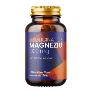 Remedia Bisglicinat de magneziu 1000 mg (200 mg magneziu), 100 comprimate filmate