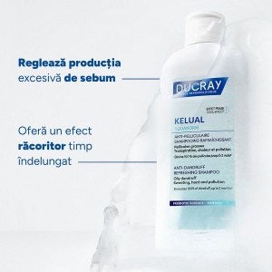 Șampon antimătreață cu efect răcoritor Kelual Squanorm, 400 ml, Ducray - Img 4
