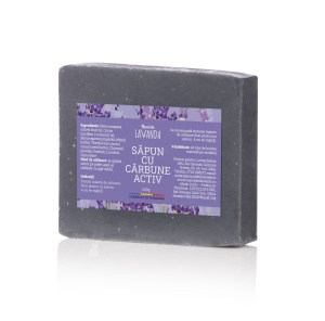 Săpun artizanal cu cărbune activ, Nucul Din Lavandă, x 100gr - Img 1