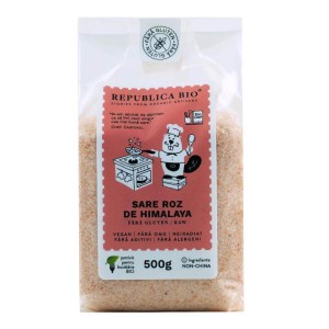 Sare fina roz de Himalaya Bio, fara gluten, 500 g, Republica Bio - Img 1