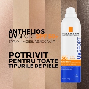Spray Invizibil de Corp cu Protectie Solara SPF 50+ Anthelios UVSport, 200 ml – La Roche-Posay - Img 6