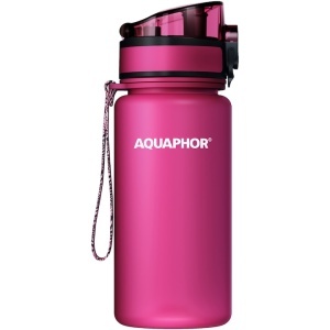 Sticla filtranta Aquaphor City 350 ml, Visiniu, cu filtru inclus 150 L