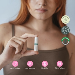 Tampoane din bumbac organic, 16 bucăți, Phin - Img 2