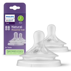 Tetină Philips Avent Natural Response, 0 luni+, debit 2, 2 bucăți, SCY962/02, Philips