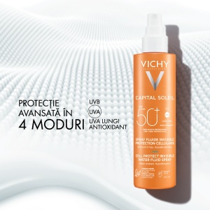 Vichy Capital Soleil Cell Protect Spray Fluid Invizibil SPF50+, 200 ml - Img 2
