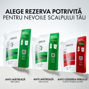 Vichy Dercos Sampon Anti-matreata pentru par uscat, rezerva eco 390 ml - Img 7