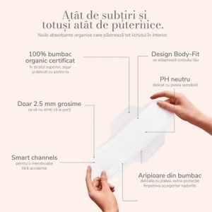 Absorbante din bumbac organic Super, 10 bucati, Enroush - Img 4