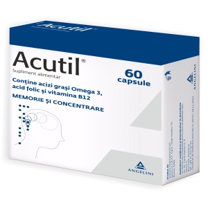 Acutil cu Omega 3 DHA, Ginkgo biloba și Fosfatidilserină, 60 capsule, Angelini - Img 3