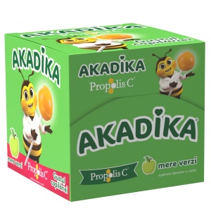 Akadika Propolis C Acadele cu Aromă de Mere Verzi, 50 bucăți