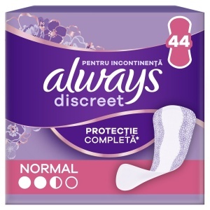 Always Discreet Normal Absorbante pentru Pierderi Urinare, 44 bucăți