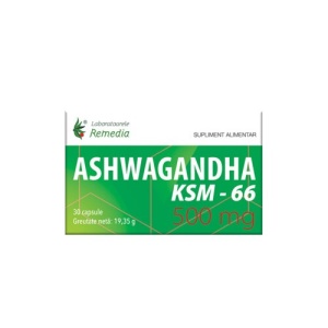 Ashwagandha KSM-66 500 mg, 30 capsule, Laboratoarele Remedia