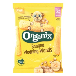 Baghete Bio din porumb și ovăz cu banană, + 6 luni, 25 g, Organix