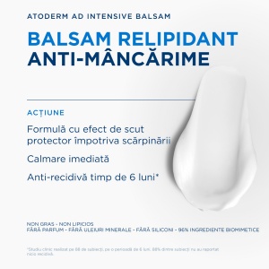 Balsam anti-mâncărime pentru față și corp Atoderm AD Intensive, 200 ml, Bioderma - Img 3