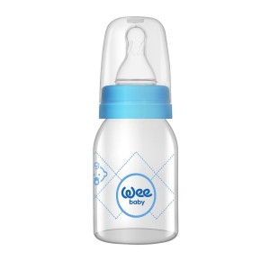 Biberon sticla 125 ml cu tetina silicon rotunda - cod 877, Wee Baby - Img 3