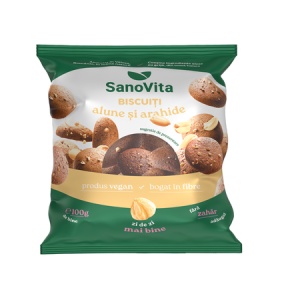Biscuiti cu alune și arahide, 100 g, Sanovita